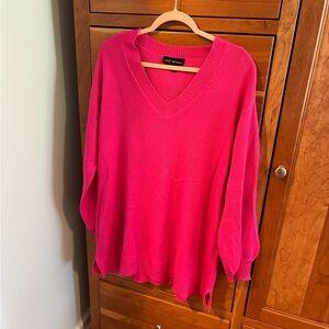 Lane Bryant Bright Pink V-Neck Sweater